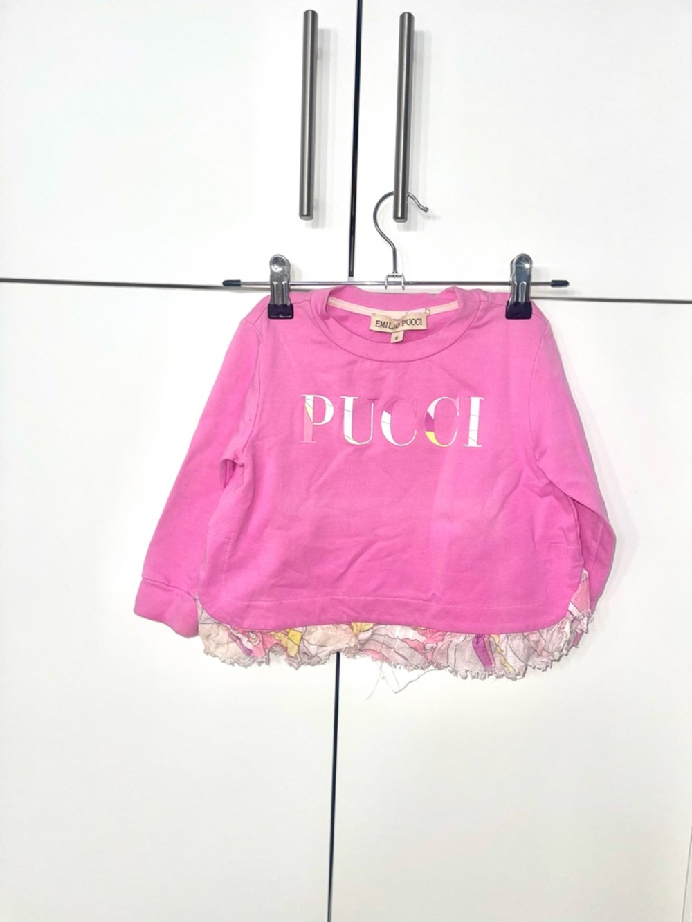 Emilio Pucci Pink Logo Ruffle-Hem Sweatshirt - Picture 3 of 4
